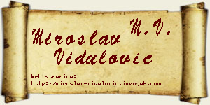 Miroslav Vidulović vizit kartica